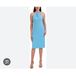 NWT Julia Jordan Sleeveless Twist Chest Dress Blue Size 10